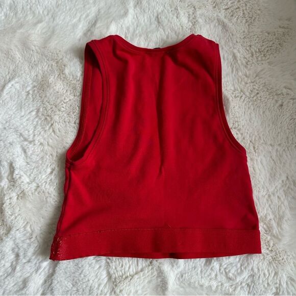 Zara red high neck cropped tank top - Picture 6 of 8